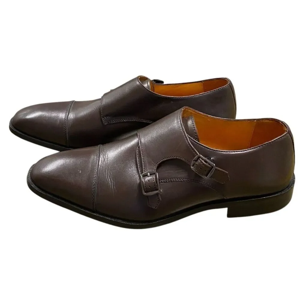 CARLOS by CARLOS SANTANA Passion Double Monk-Strap Oxfords BROWN Sz 11.5